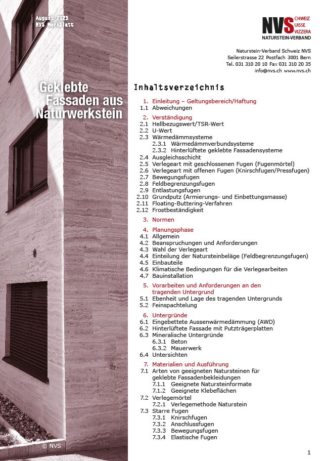 12 Merkblatt: NVS Geklebte Fassaden aus Naturwerkstein - PDF