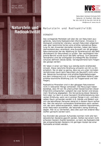 Merkblatt: NVS Naturstein und Radioaktivität - PDF